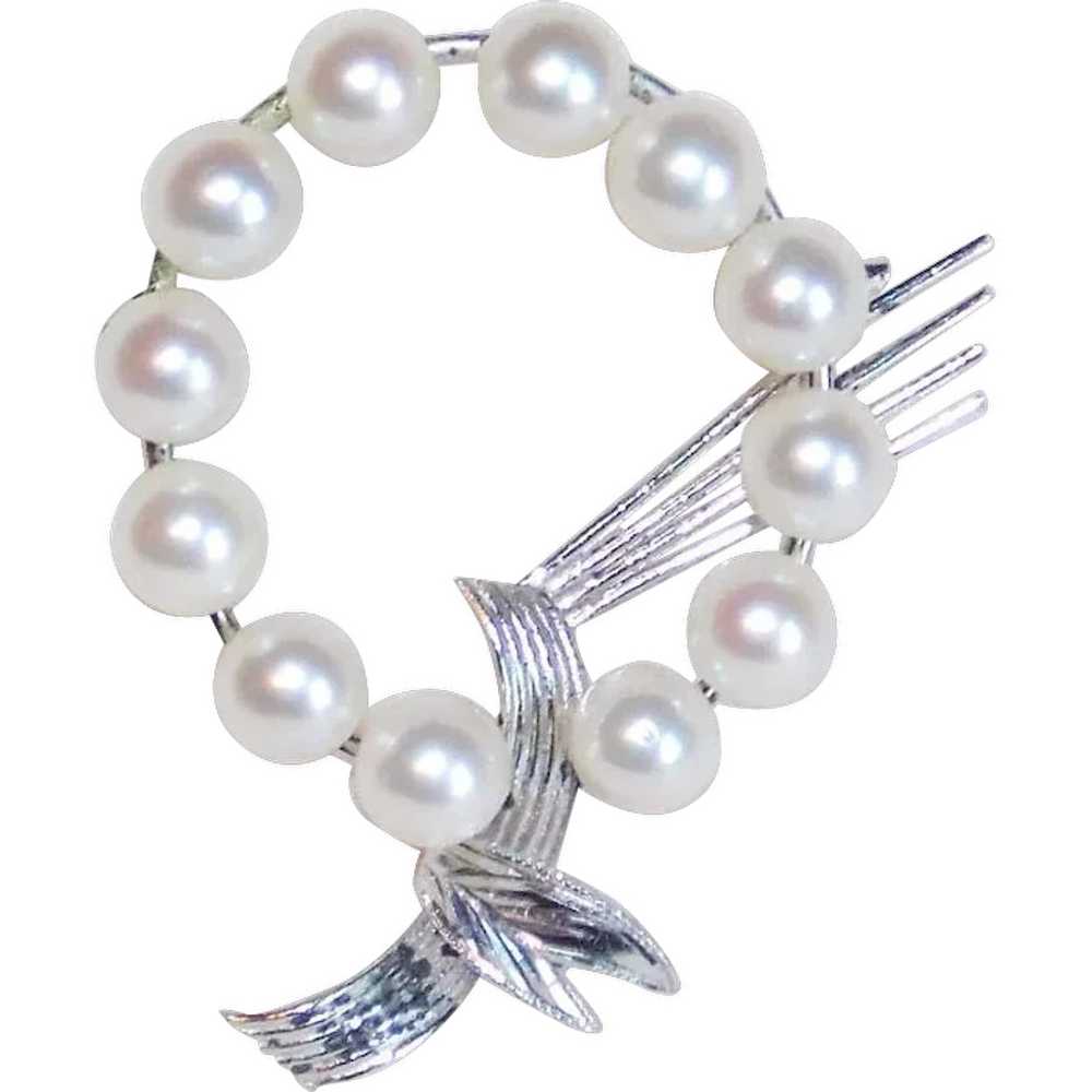 Gorgeous Sterling & Akoya Cultured Pearl Vintage … - image 1