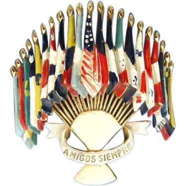 1941 Coro "Emblem of the Americas" Brooch