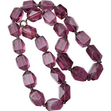 Purple Faceted Glass Necklace - image 1