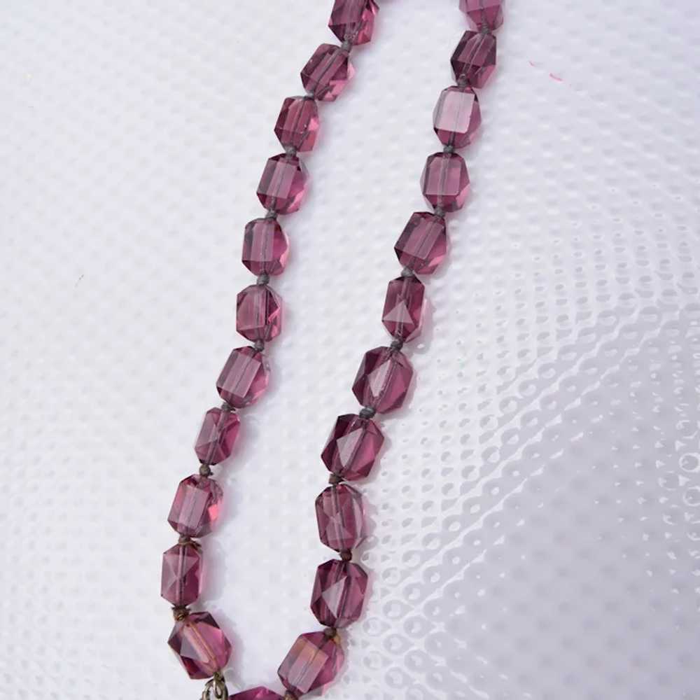Purple Faceted Glass Necklace - image 2