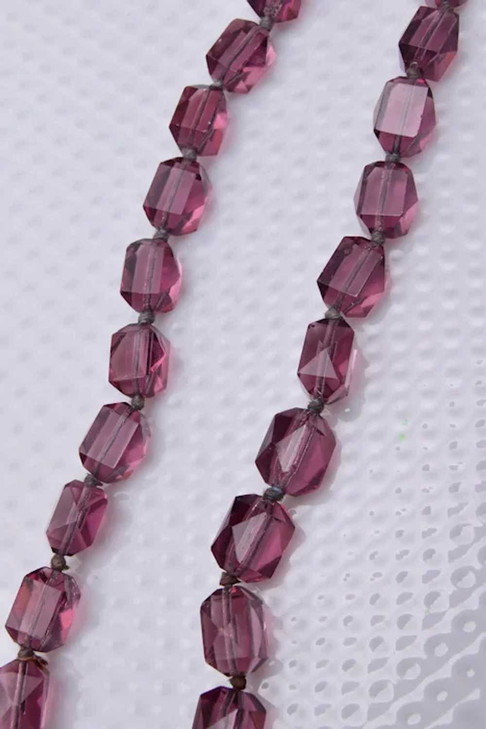 Purple Faceted Glass Necklace - image 3