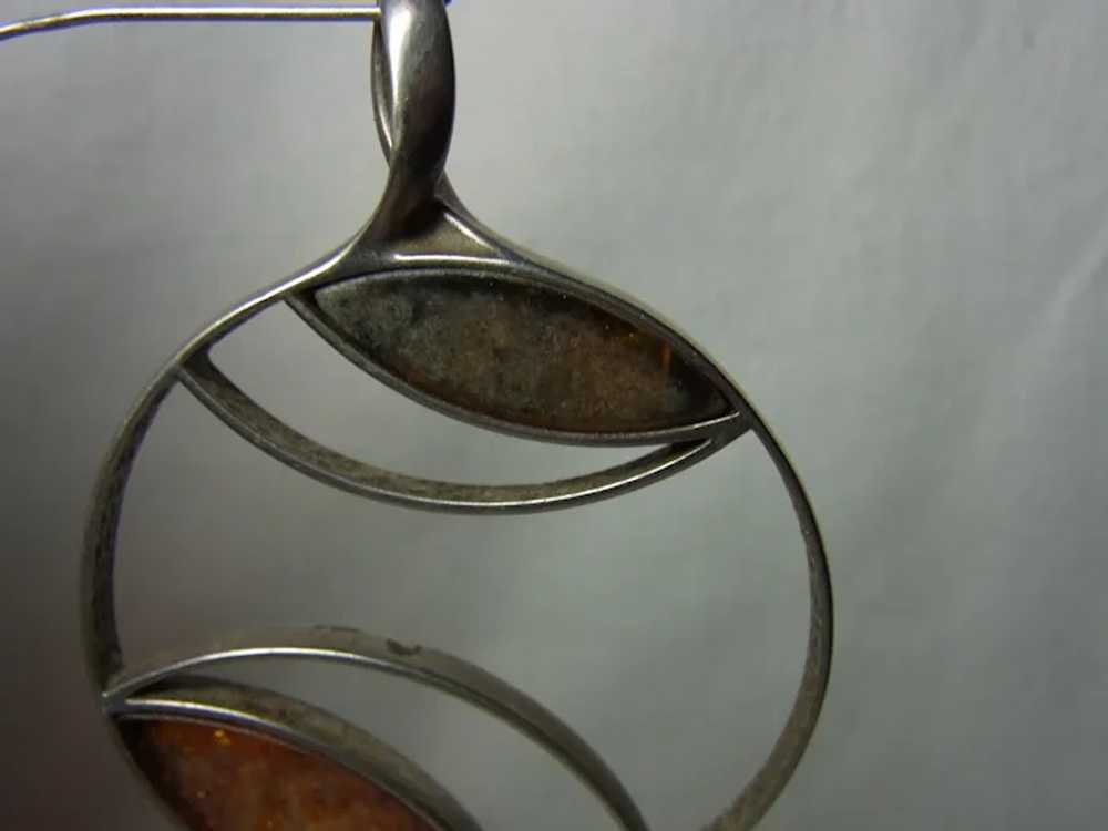 Mid-Century 925 Silver Pendant - image 11