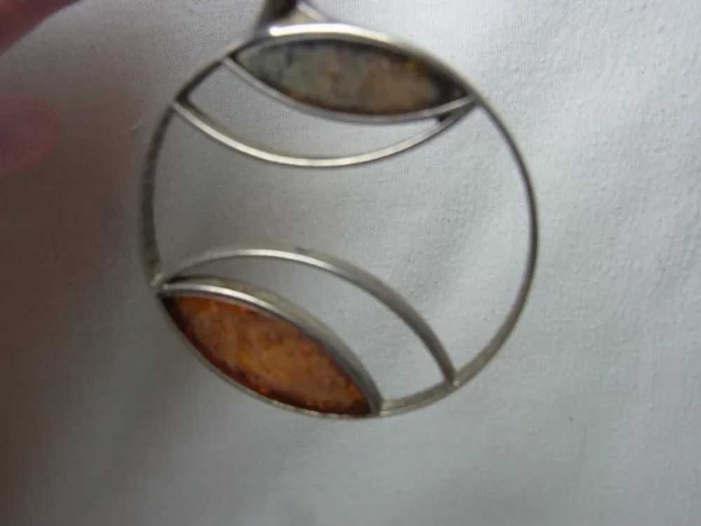 Mid-Century 925 Silver Pendant - image 7