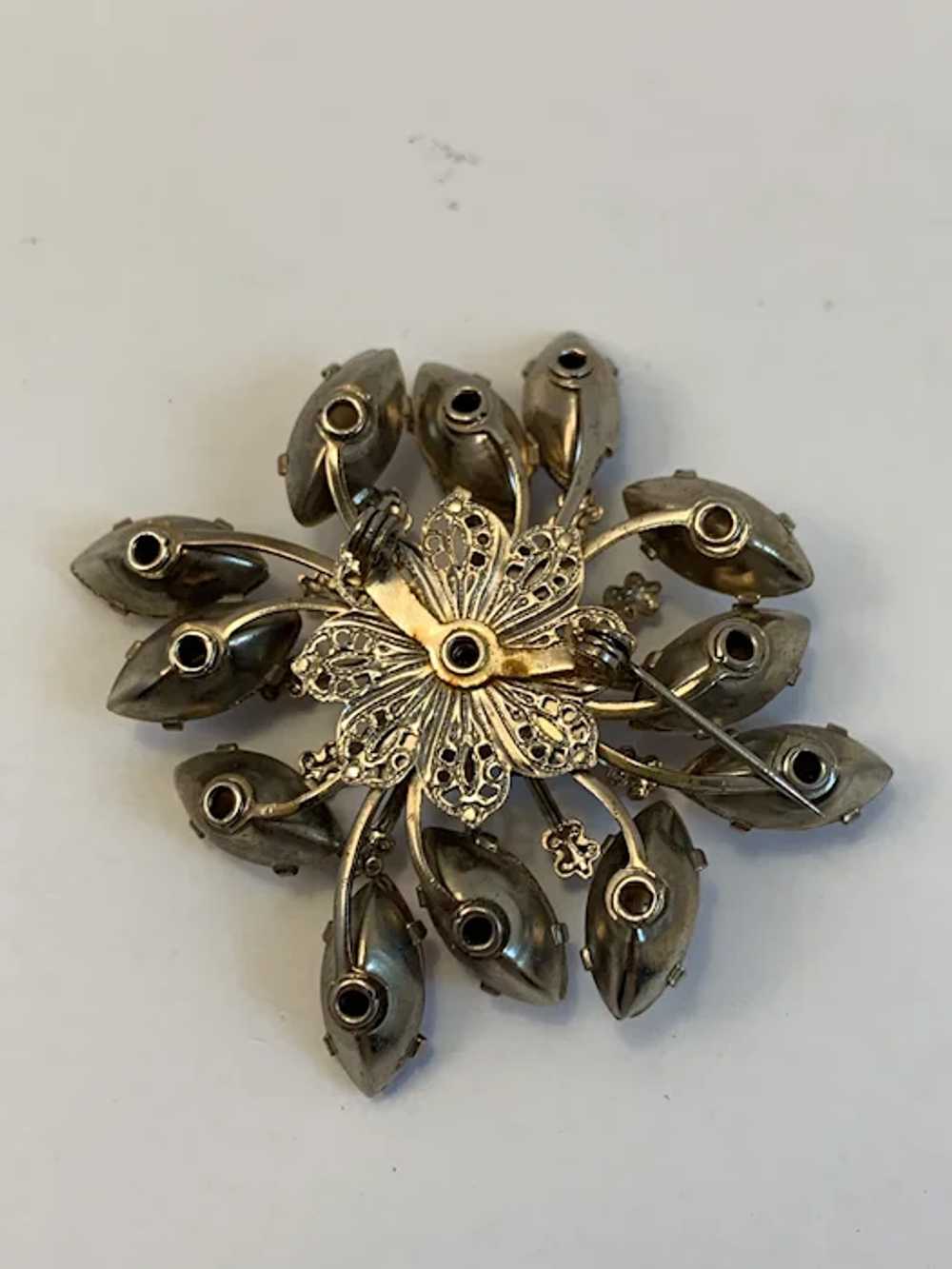 Textured and Facet Cut Lavender Rhinestones Pin B… - image 8