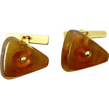 Baltic Amber Cuff Links Gold Filled Settings Pair