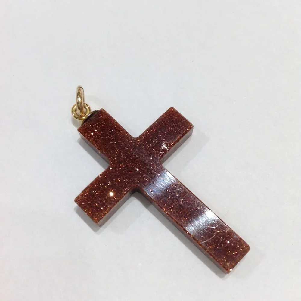 Goldstone Cross Pendant - image 4