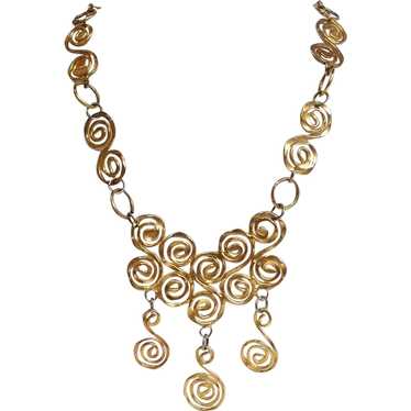 Spiral Gold Studio Necklace 28"