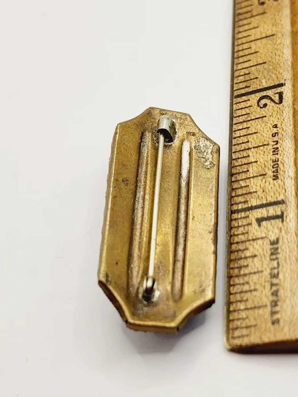 Antique Czech Enamel & Filigree Brass Brooch (A45… - image 4