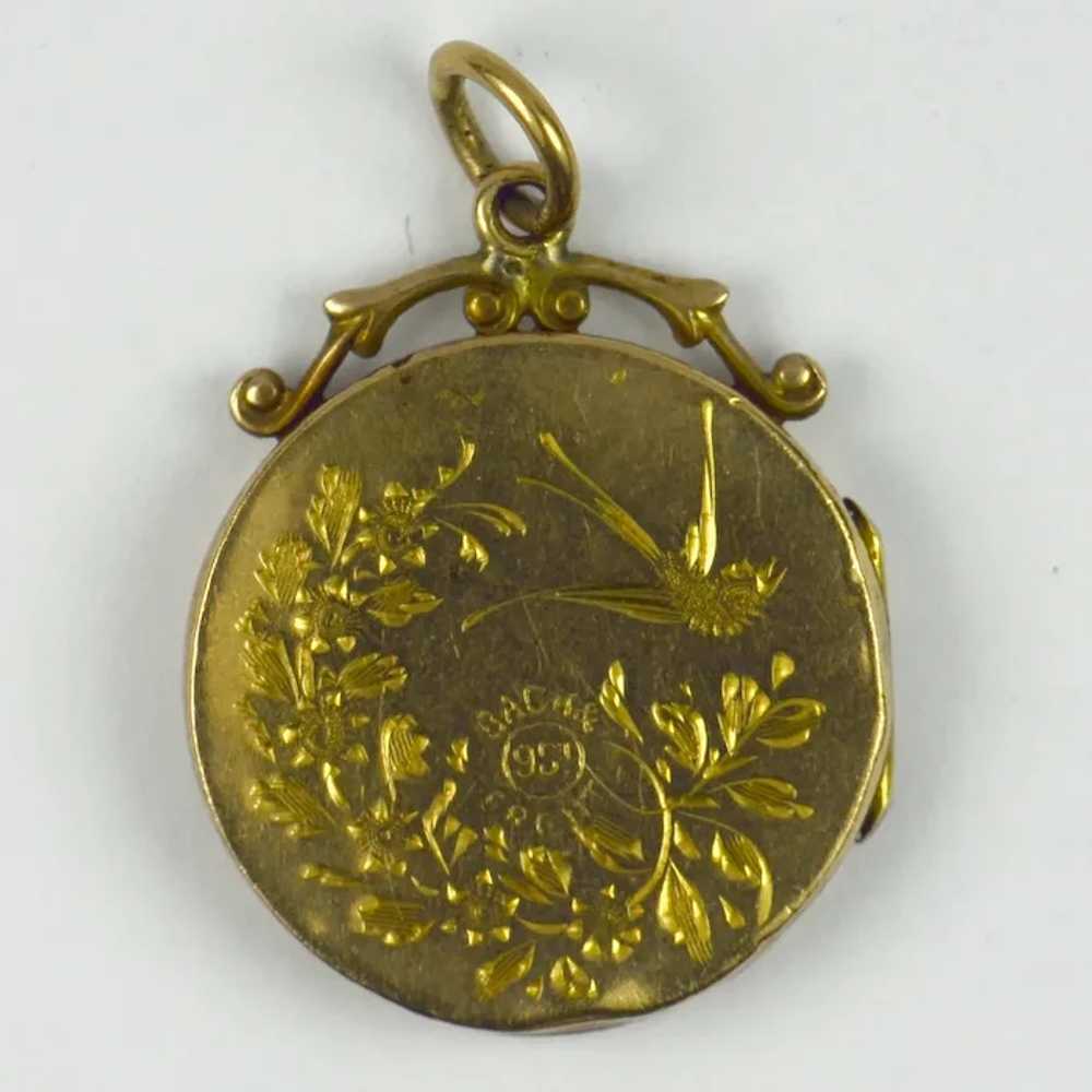 9K Yellow Gold Filled Foiled Locket Charm Pendant - image 11