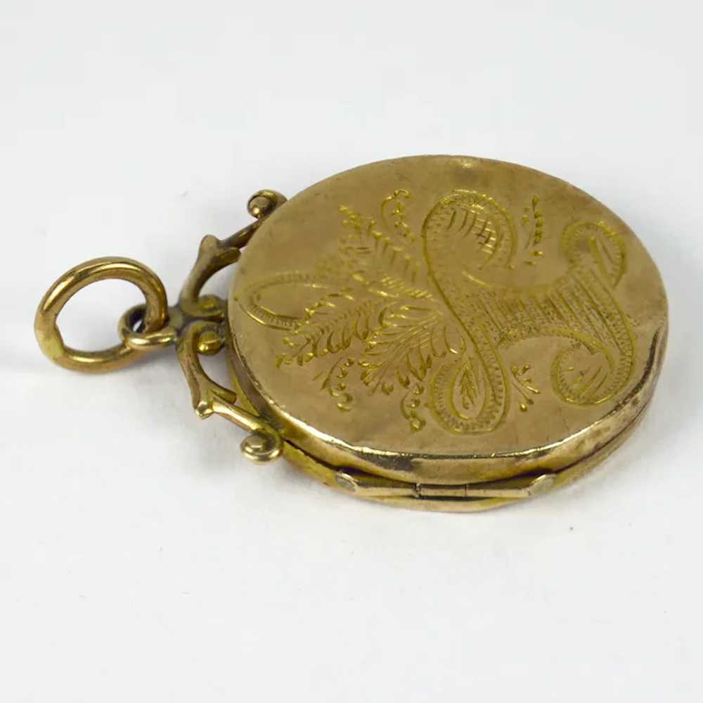9K Yellow Gold Filled Foiled Locket Charm Pendant - image 12