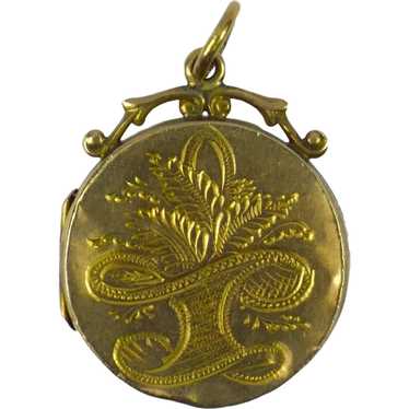 9K Yellow Gold Filled Foiled Locket Charm Pendant - image 1