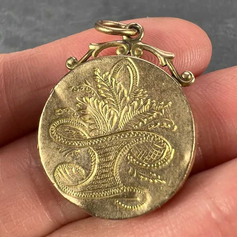 9K Yellow Gold Filled Foiled Locket Charm Pendant - image 5