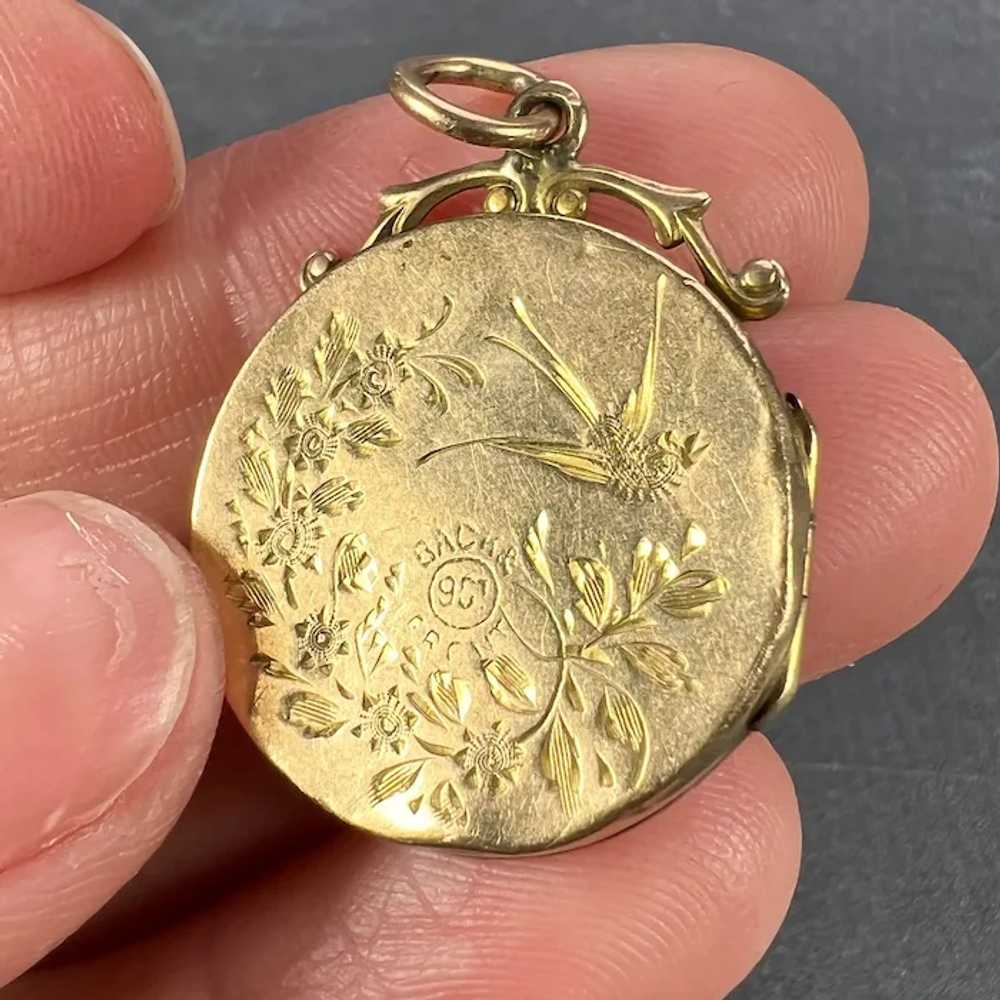 9K Yellow Gold Filled Foiled Locket Charm Pendant - image 6