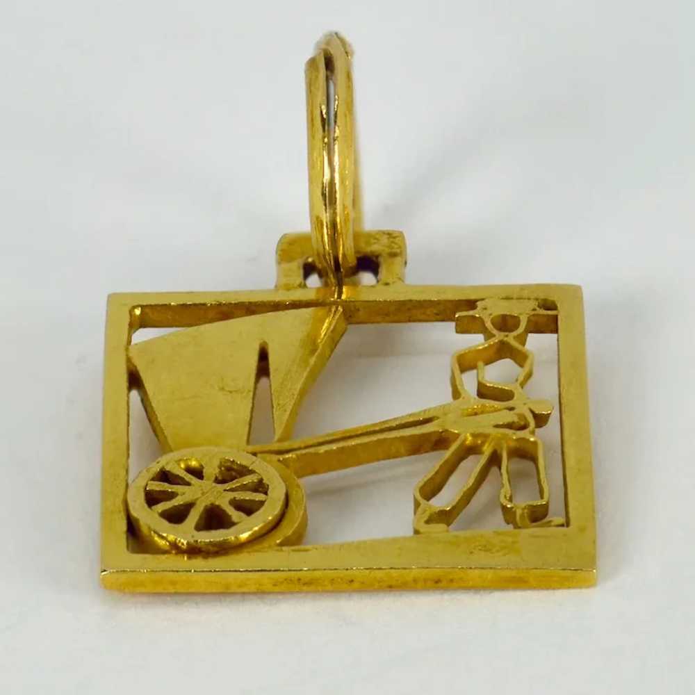 Rickshaw 18K Yellow Gold Square Charm Pendant - image 2