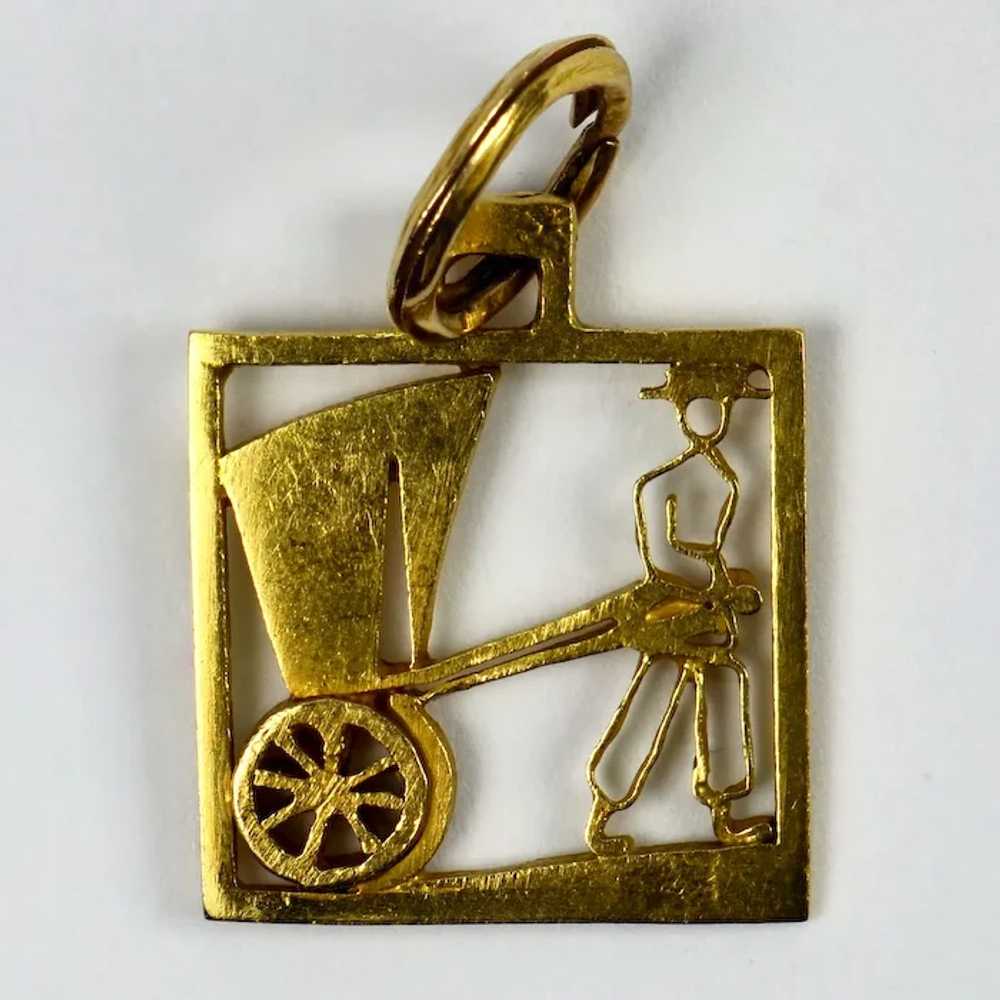 Rickshaw 18K Yellow Gold Square Charm Pendant - image 4