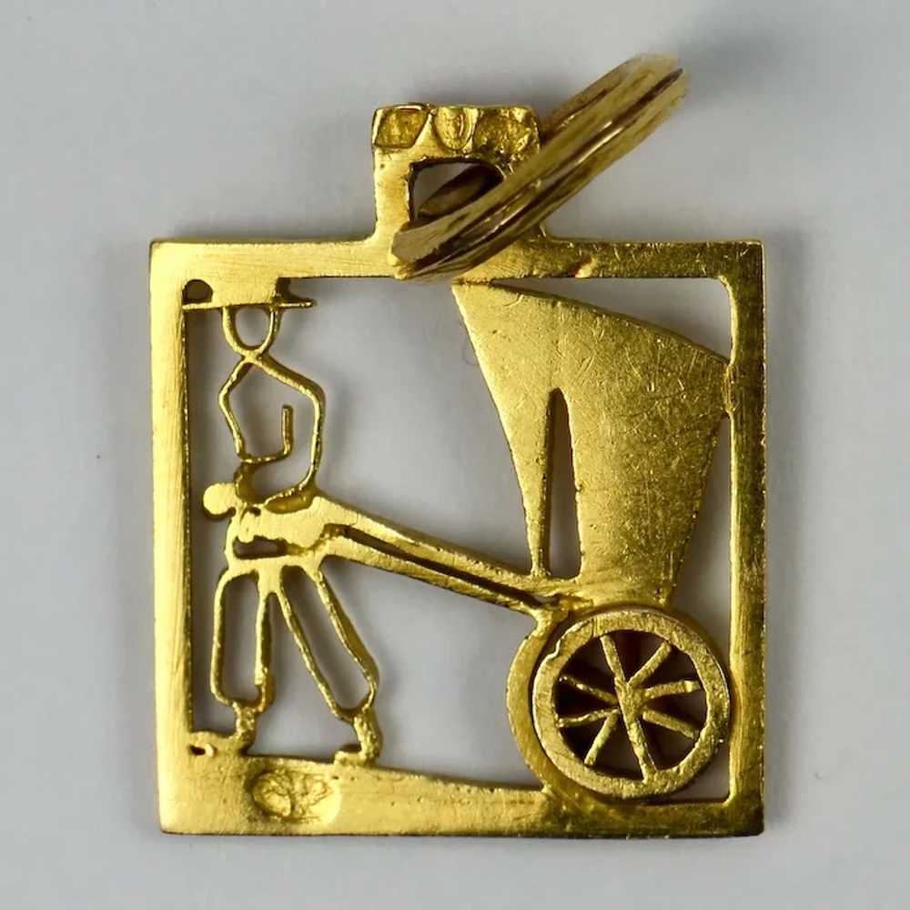 Rickshaw 18K Yellow Gold Square Charm Pendant - image 5