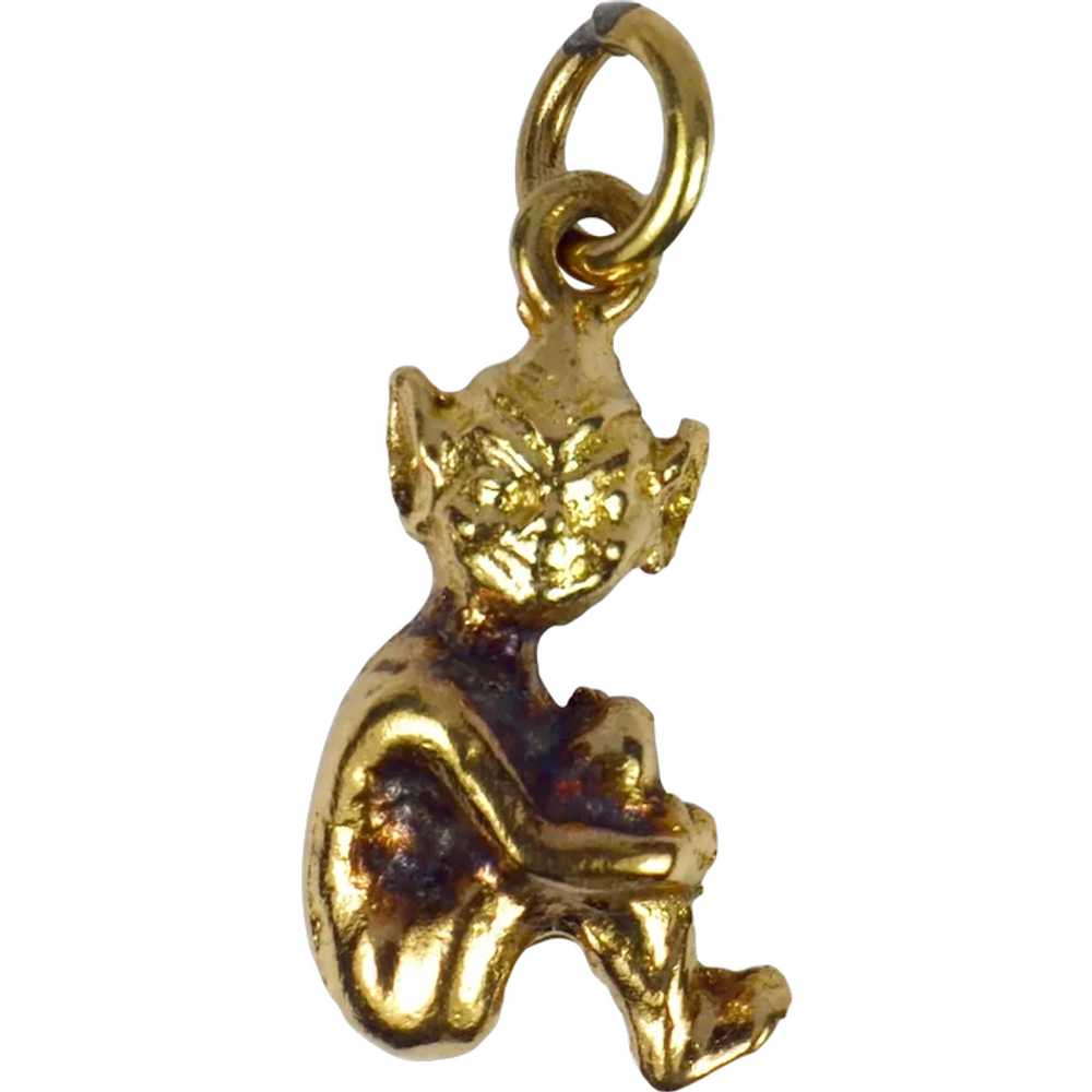 9K Yellow Gold Imp Charm Pendant - image 1