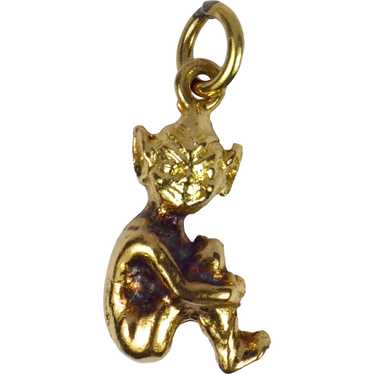 9K Yellow Gold Imp Charm Pendant - image 1