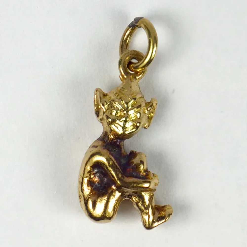 9K Yellow Gold Imp Charm Pendant - image 4