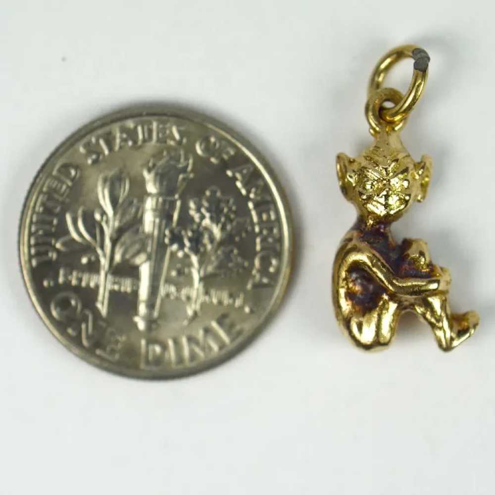 9K Yellow Gold Imp Charm Pendant - image 6