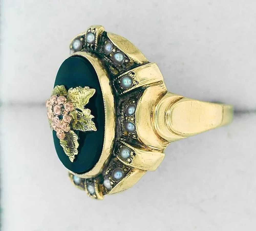 10K Gold & Pearls Ostby and Barton Ring - image 2