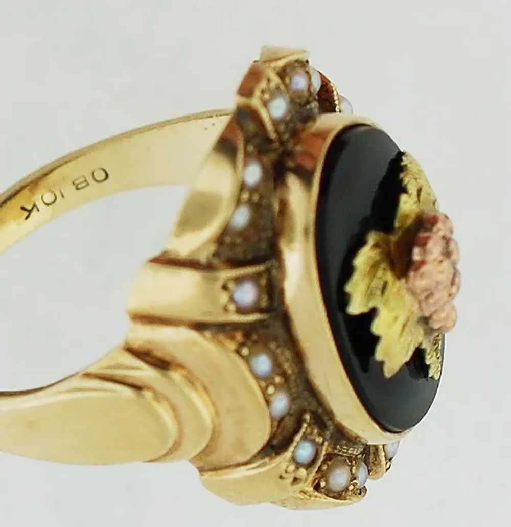 10K Gold & Pearls Ostby and Barton Ring - image 3