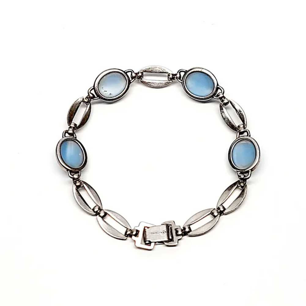 Vintage WE Richards Sterling Silver Moonstone Lin… - image 2