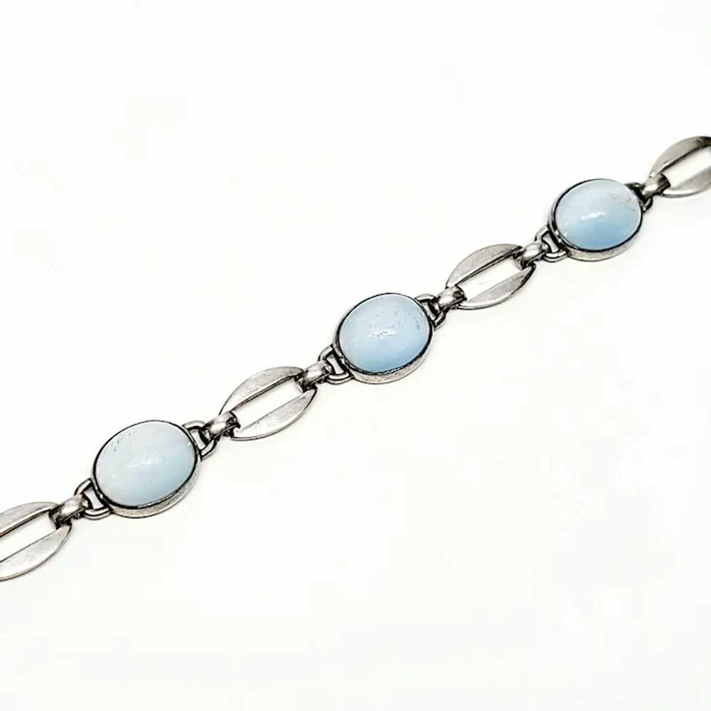 Vintage WE Richards Sterling Silver Moonstone Lin… - image 4