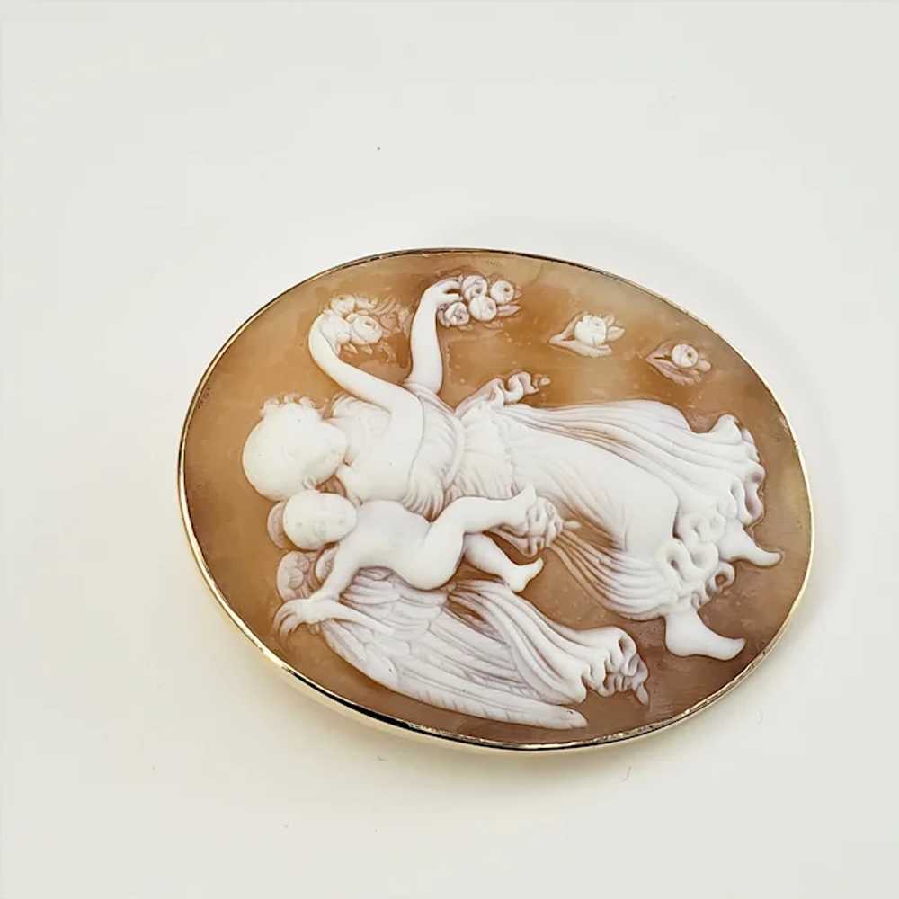 Vintage 10 Karat Yellow Gold Cameo Brooch/Pin - image 3