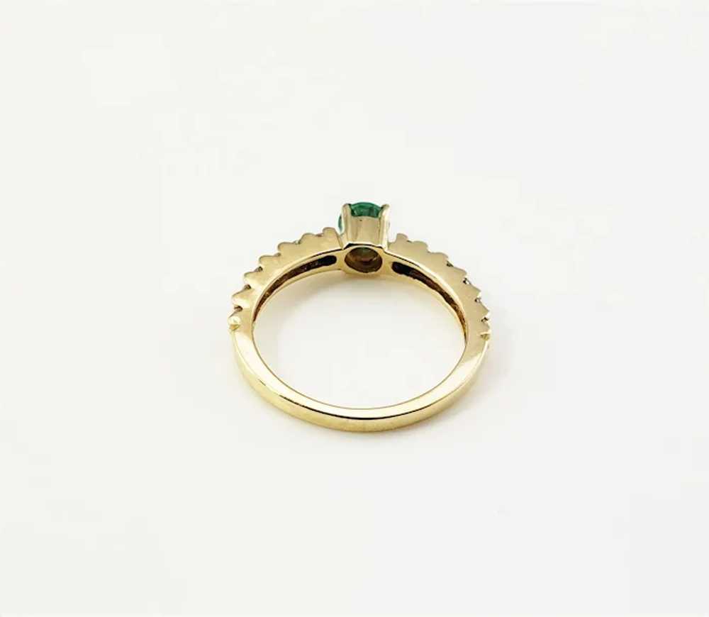 Vintage 14 Karat Yellow Gold Emerald and Diamond … - image 5