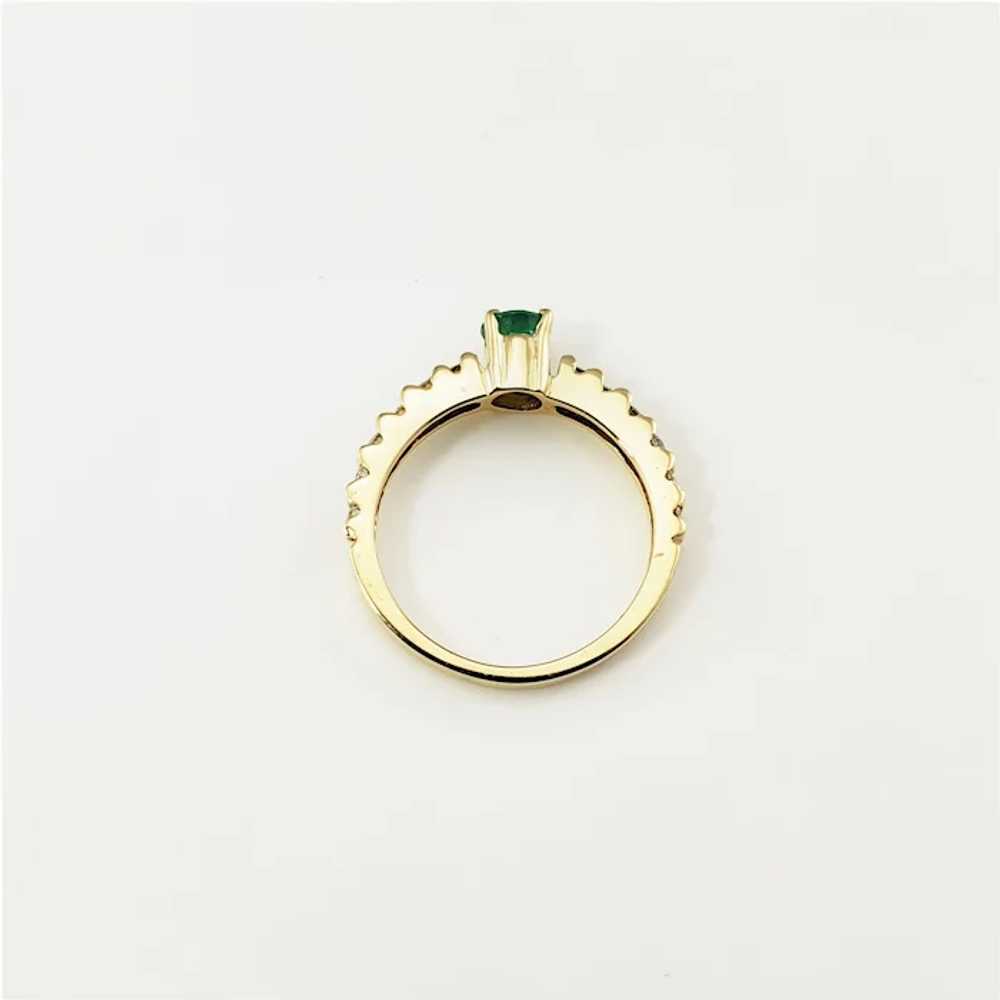 Vintage 14 Karat Yellow Gold Emerald and Diamond … - image 6