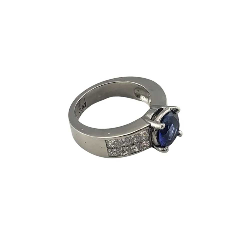 Vintage Platinum Tanzanite and Diamond Ring Size … - image 4