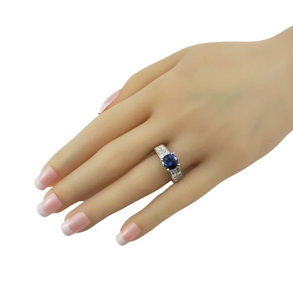 Vintage Platinum Tanzanite and Diamond Ring Size … - image 7