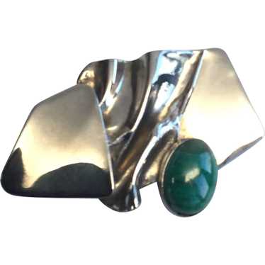 AVI Soffer Sterling Silver Modernist Gemstone Bro… - image 1