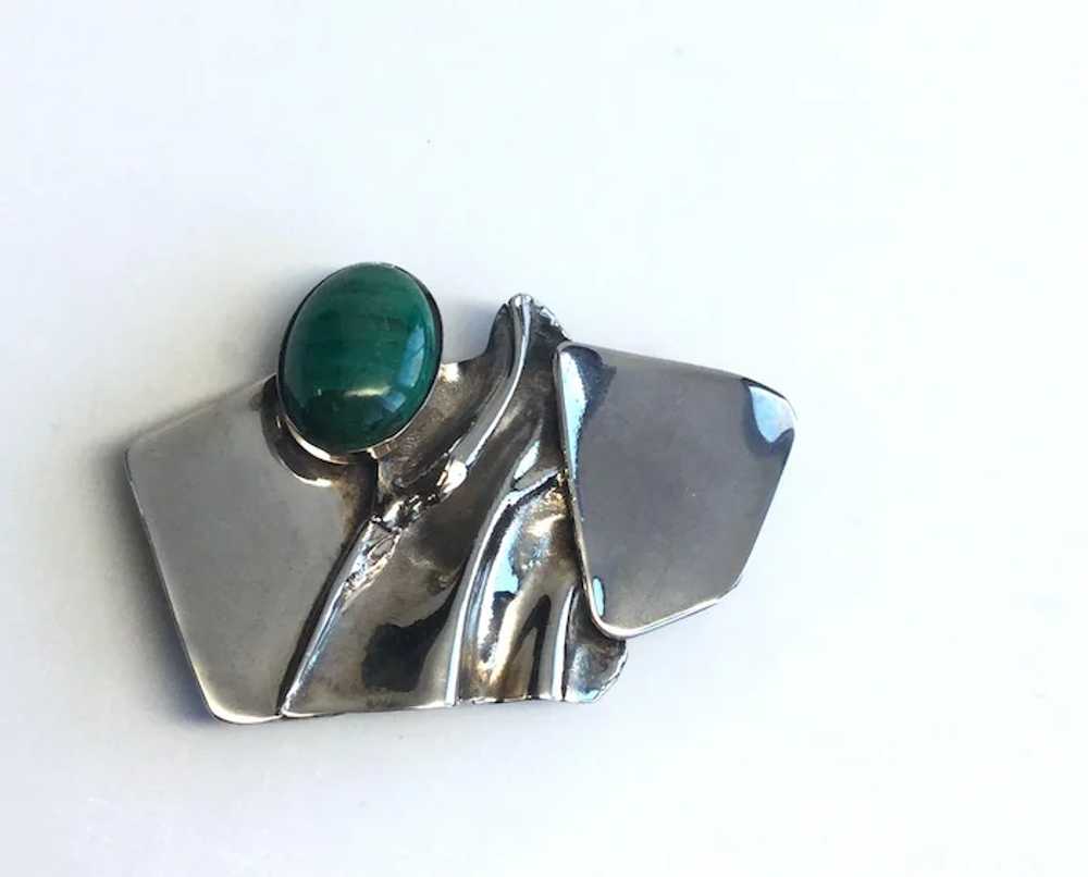 AVI Soffer Sterling Silver Modernist Gemstone Bro… - image 5