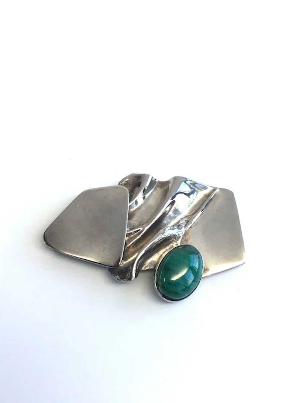 AVI Soffer Sterling Silver Modernist Gemstone Bro… - image 7