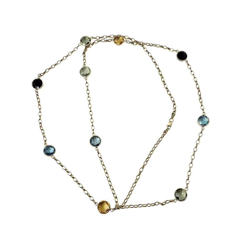 Vintage 14 Karat Yellow Gold Gemstone Necklace - image 2