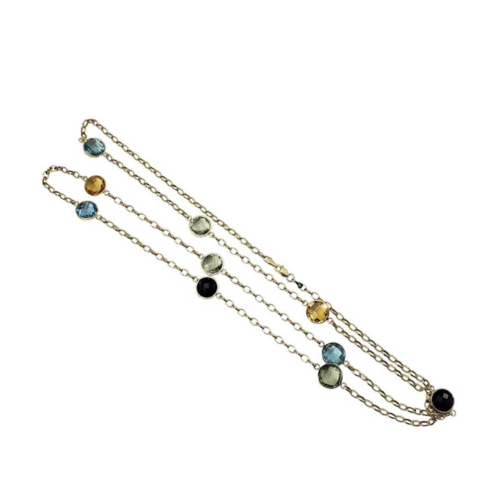 Vintage 14 Karat Yellow Gold Gemstone Necklace - image 3