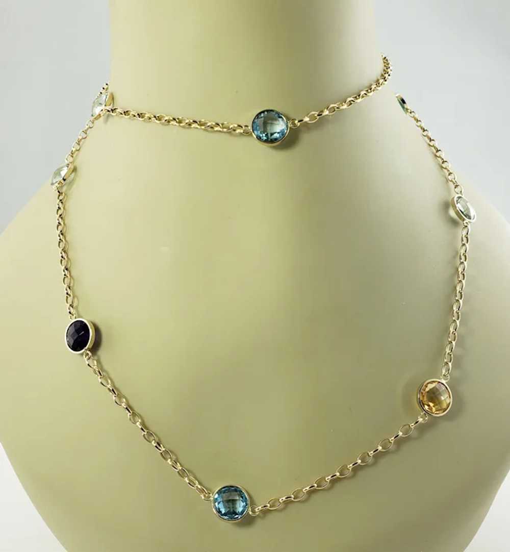 Vintage 14 Karat Yellow Gold Gemstone Necklace - image 6