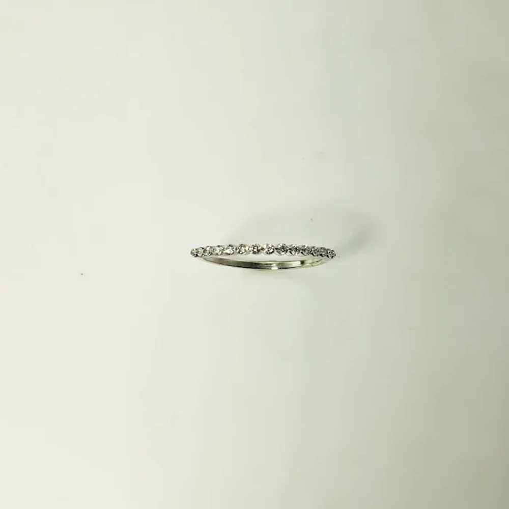 Vintage 10 Karat White Gold and Diamond Band Ring… - image 2