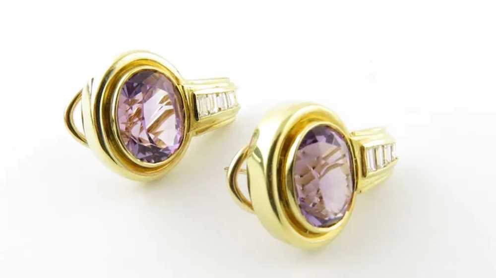 Vintage 18 Karat Yellow Gold Amethyst and Diamond… - image 5