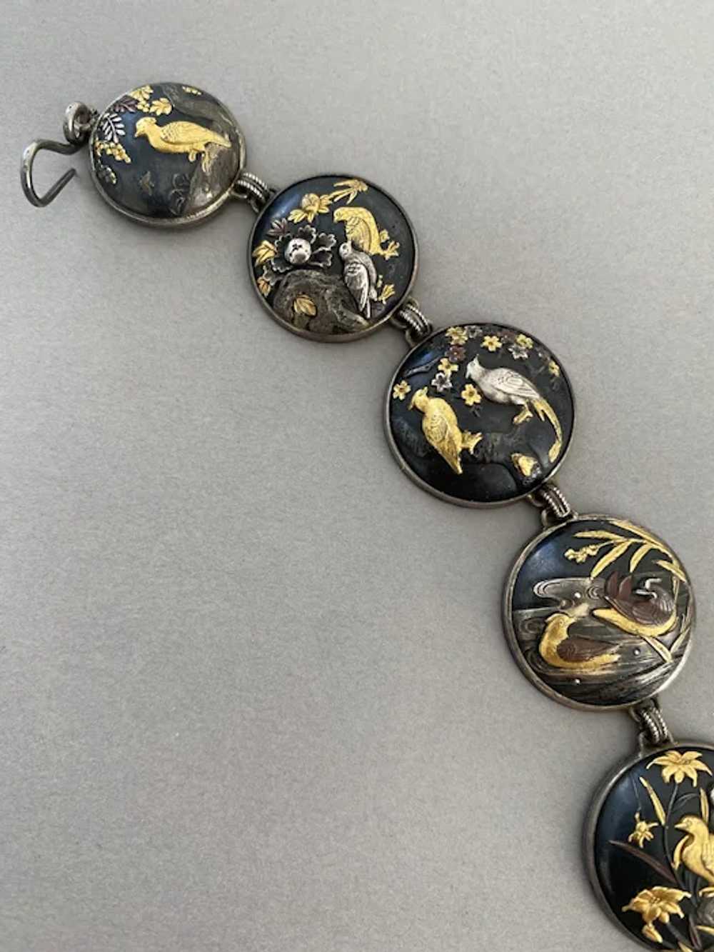 Exceptional Antique Shakudo Mixed Metal Necklace - image 4