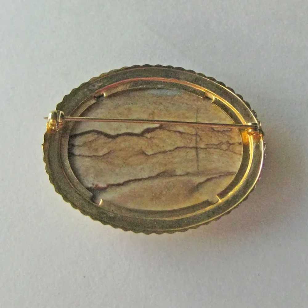 Exceptional Picture Agate Pin / Vintage Jewelry /… - image 2