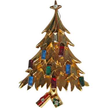 Vintage christmas tree pin - Gem