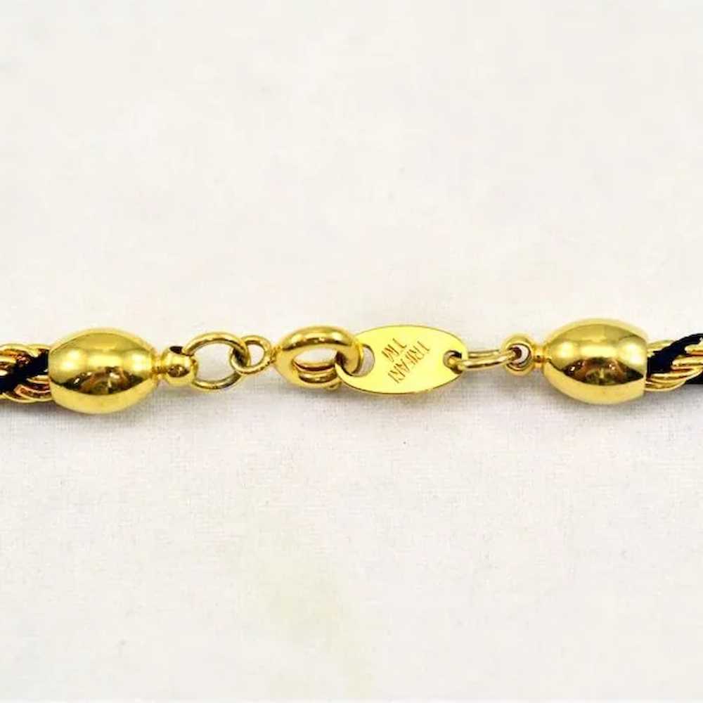 Sexy 1980's Trifari Chain and Cord Necklace - image 3