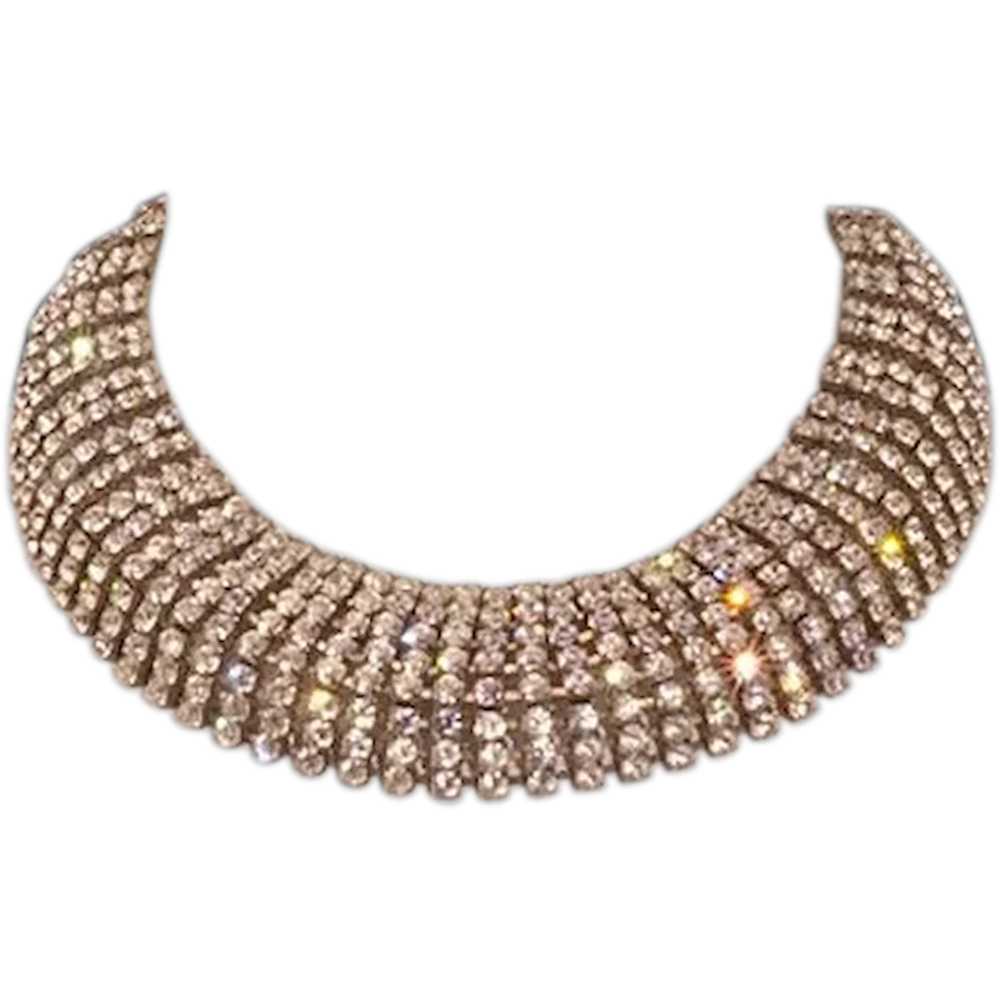 Glitzy, GLAM-A-ZON Vintage Rhinestone Choker - image 1