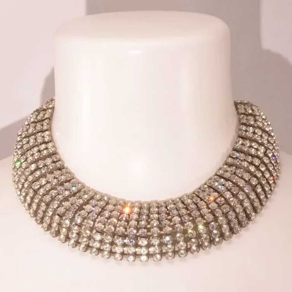 Glitzy, GLAM-A-ZON Vintage Rhinestone Choker - image 2