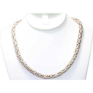 Sterling Silver Rounded Byzantine Link Chain