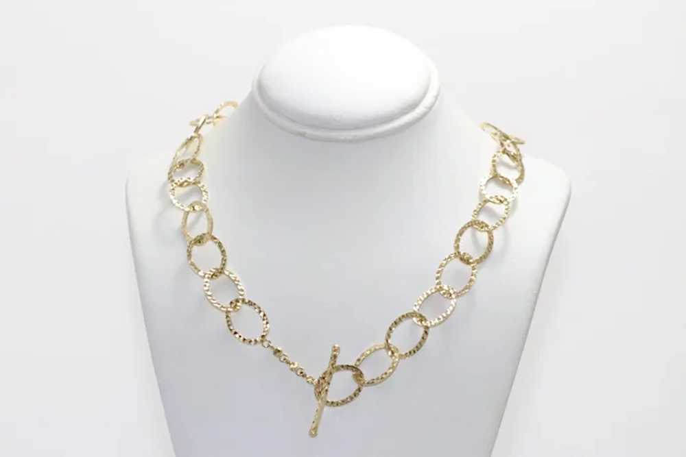 14 KT Yellow Gold Diamond Cut Necklace - image 2