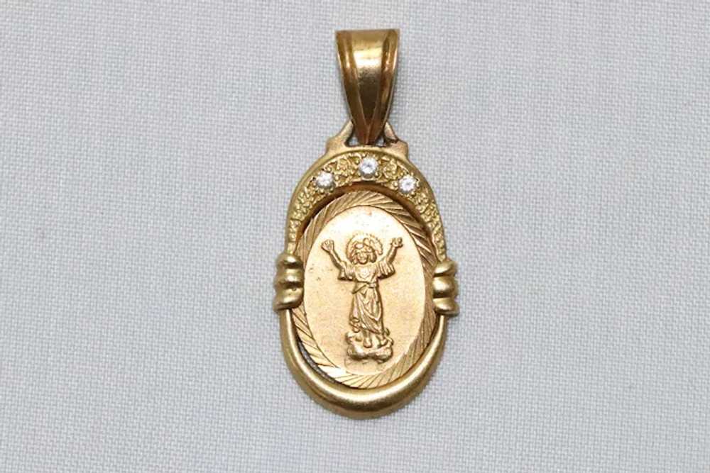18KT Religious Jesus Medallion - image 2